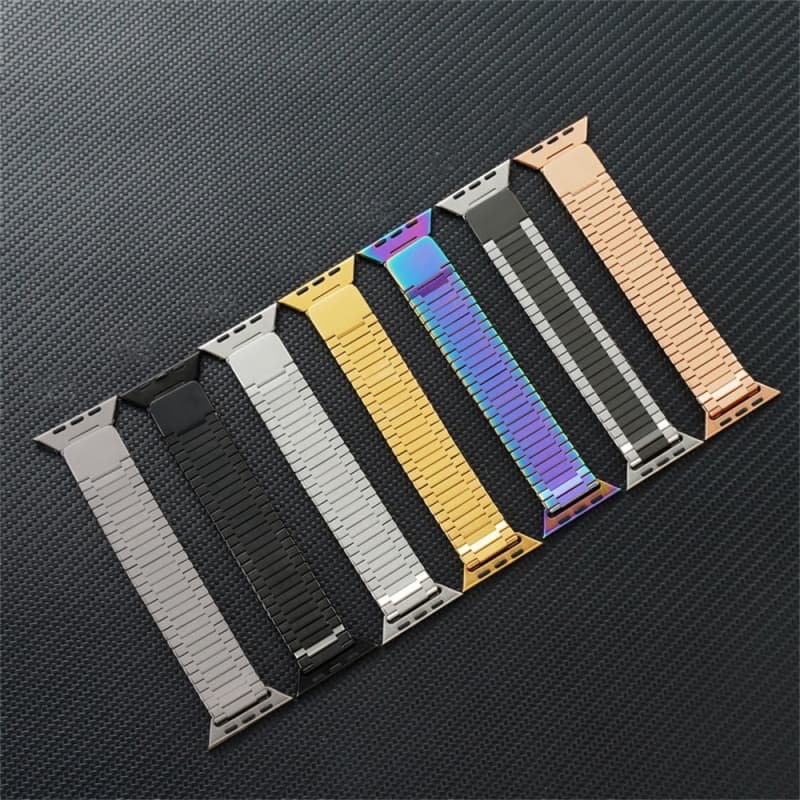 For Apple Watch Series 4 44mm Bamboo Magnetic Stainless Steel Metal Watch Strap(Gold)