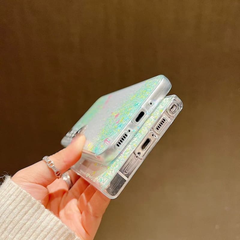 For Samsung Galaxy S22+ 5G Dreamy Star Glitter Epoxy TPU Phone Case(Transparent)