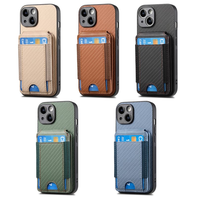 For iPhone 6 Plus / 6s Plus Carbon Fiber Vertical Flip Wallet Stand Phone Case(Brown)