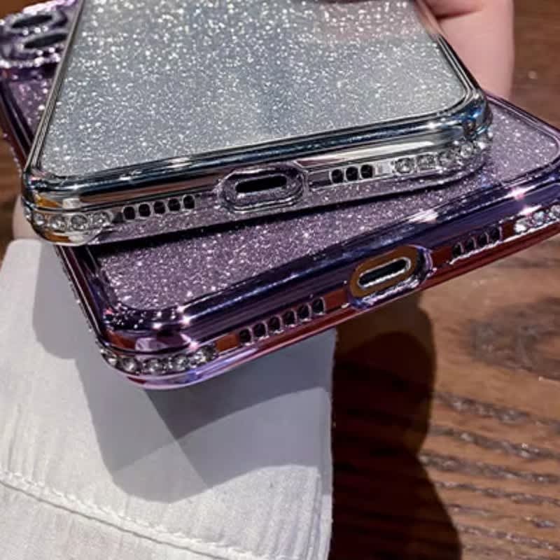For iPhone 13 Pro Max Diamond Glitter TPU Phone Case(Gold)