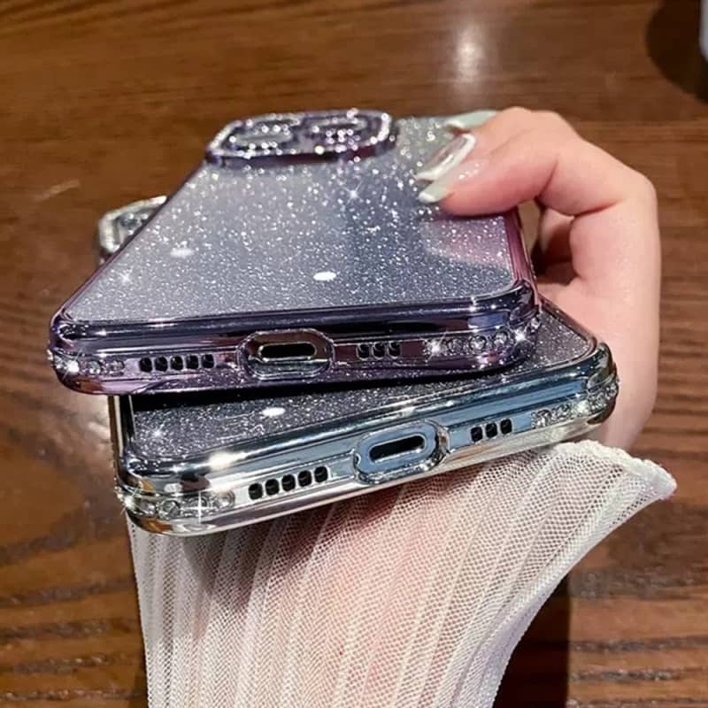 For iPhone 13 Pro Diamond Gradient Glitter TPU Phone Case(Gradient Purple)