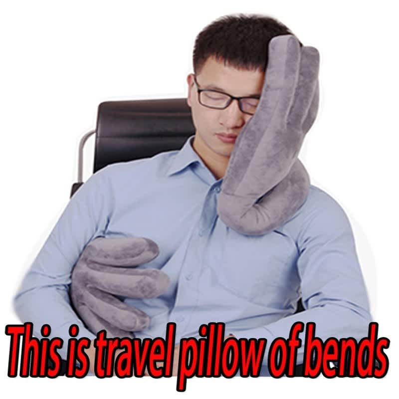LC-07 Travel Head Pillow Car Headrest Office Lunch Break Pillow(Yellow)