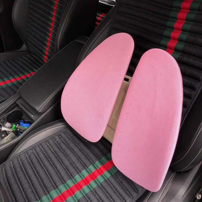 5297 Car Massage Seat Cushion(Beige with Pink)