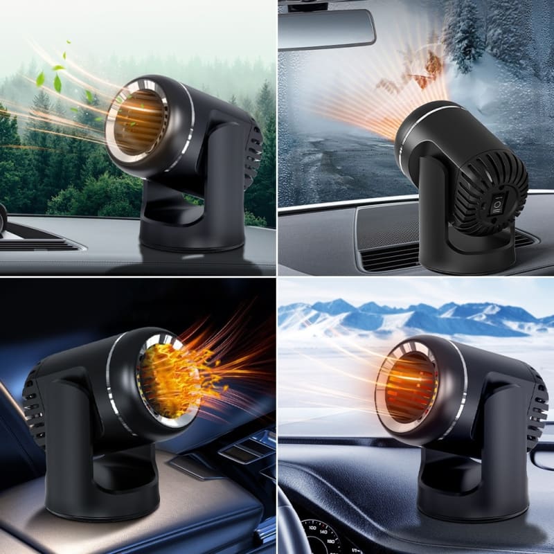 12V 130W Car Heating and Cooling Dual-use Fan Glass Defogging and Defrosting Heater(Black)