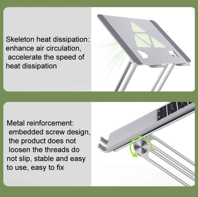 Aluminum Laptop Tablet Stand Foldable Elevated Cooling Rack,Style: Triangle Fantasy Black