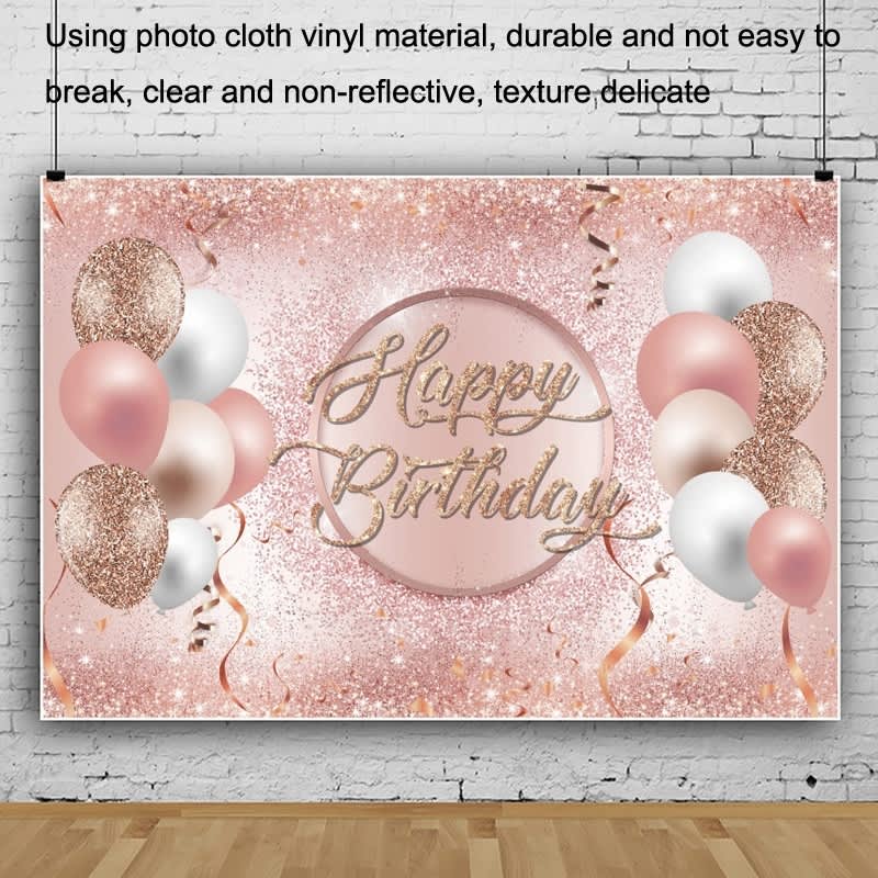 MDN12118 1.5m x 1m Rose Golden Balloon Birthday Party Background Cloth Photography Photo Pictorial C