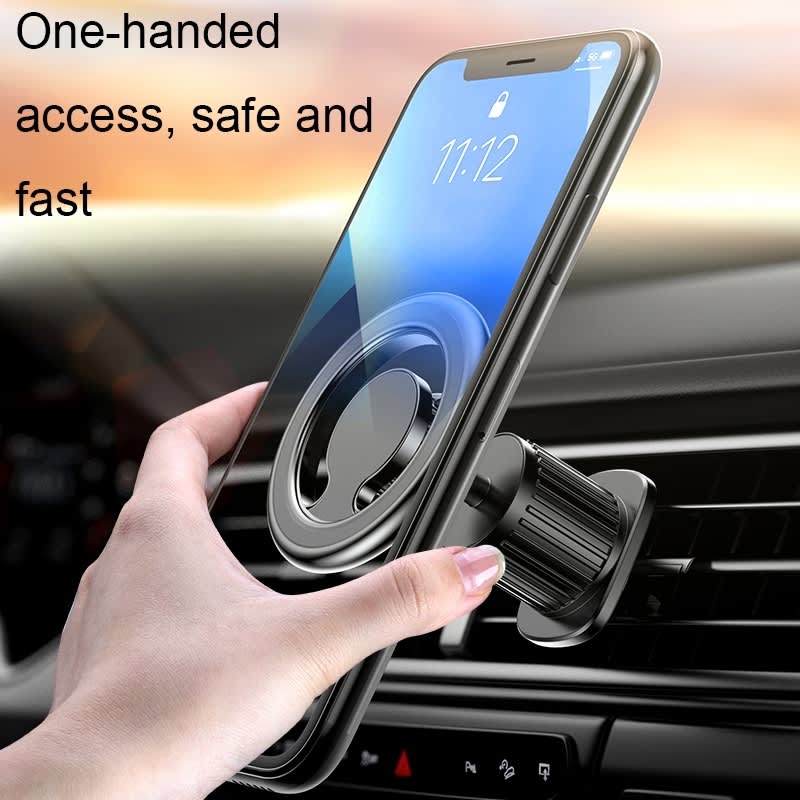 D19 Car Magnetic Mobile Phone Holder Rotatable Metal Navigation Bracket, Spec: Air Outlet (Silver)