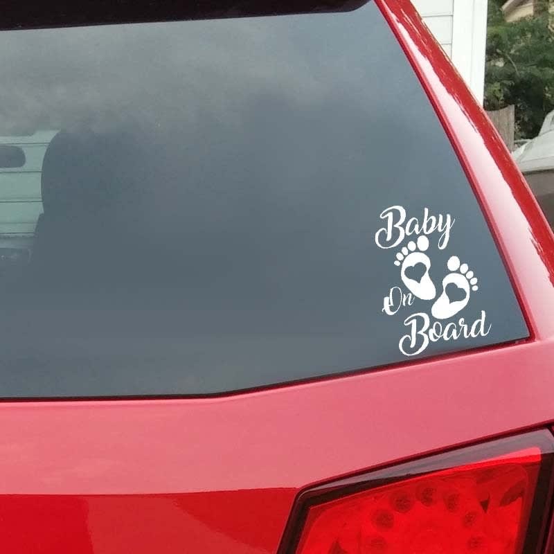10pcs Baby On Board Warning Car Sticker Reflective Scratch Body Sticker(White)