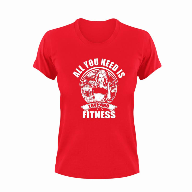 All you need is love and fitness T-Shirt - 3X-Large / Red / Classic Unisex Fit