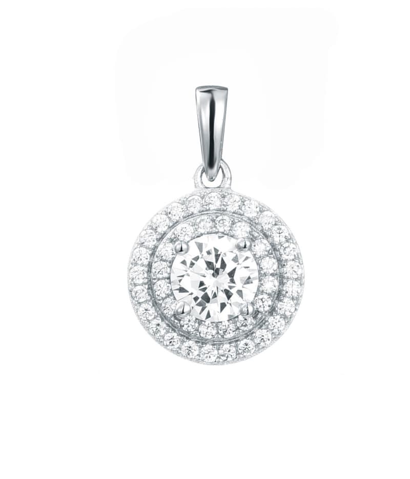 Sterling Silver Double Halo Pendant SP00007