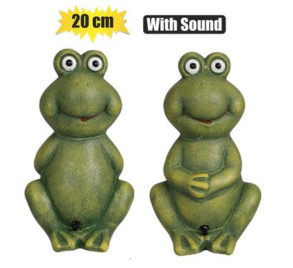 Orn animal cer frog w/sound 20cm