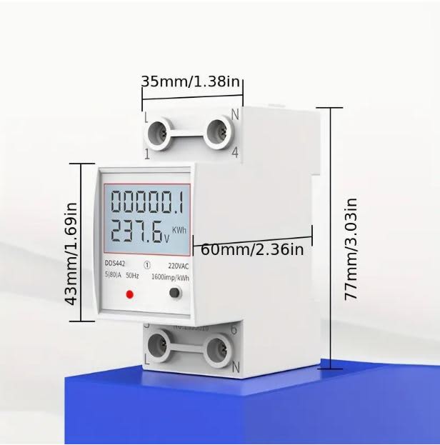 220V AC 5-80Amp Single-Phase Mini Electricity Meter