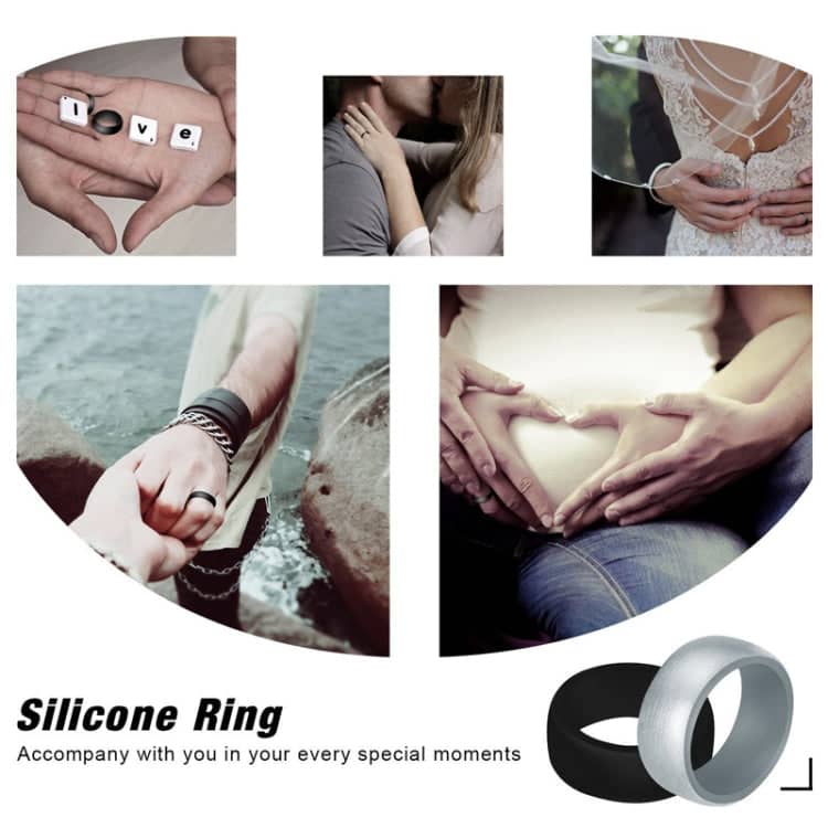SiR013 8.7mm Curved Outdoor Sports Silicone Ring, Size: No.13(White)