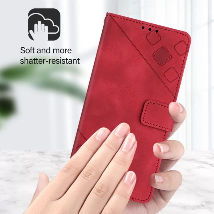 For TCL 50 SE Skin Feel Embossed Leather Phone Case(Red)