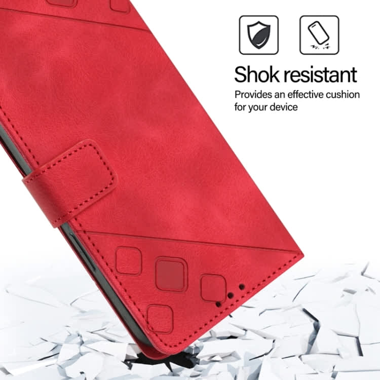 For TCL 50 SE Skin Feel Embossed Leather Phone Case(Red)