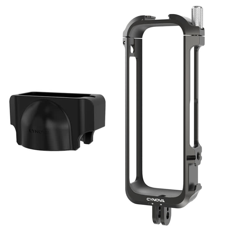 For Insta360 X4 CYNOVA Metal Rabbit Cage + Lens Cover Set Protective Accessories(Black)