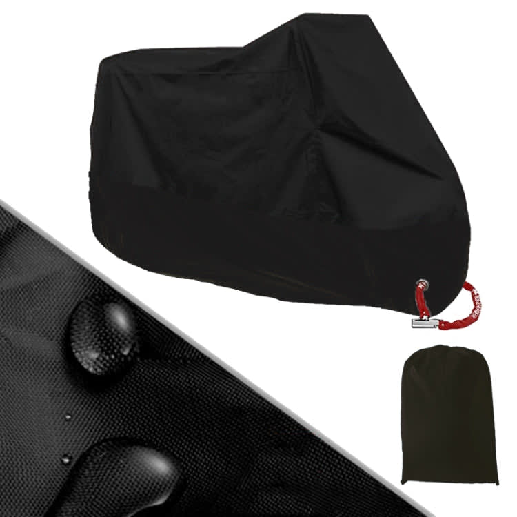 190T Motorcycle Rain Covers Dustproof Rain UV Resistant Dust Prevention Covers, Size: XXL(Black)