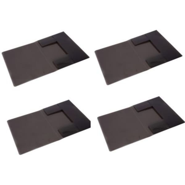 Deli 3 Flap Folder 4 Pack - 39579 - Black