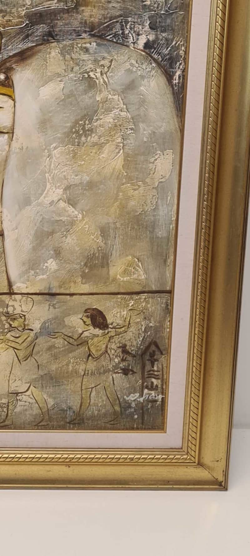 Egyptian framed oil on board painting