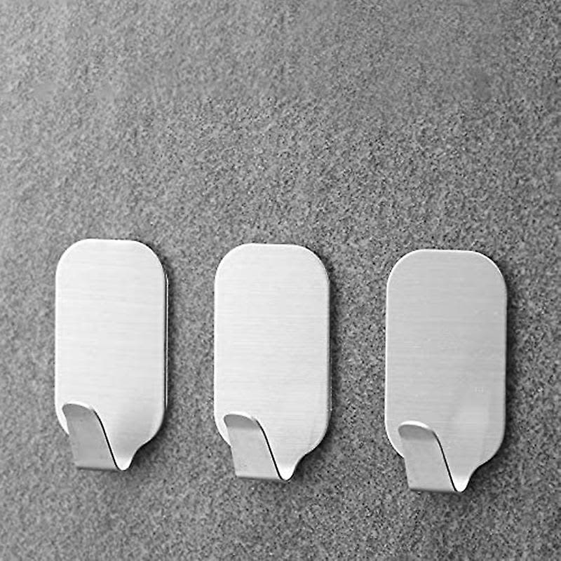 A Set Of 10 Sticky Stainless Steel Wall Brackets for Bathrobes