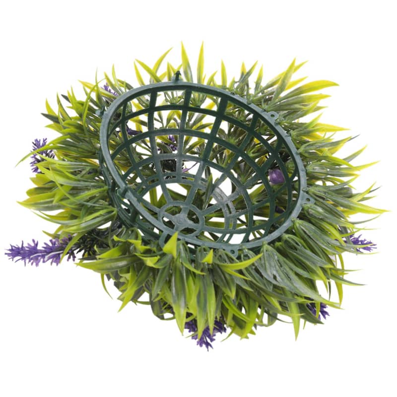 Hanging Topiary Ball Lavender Artificial Garden Decor Basket 25cm
