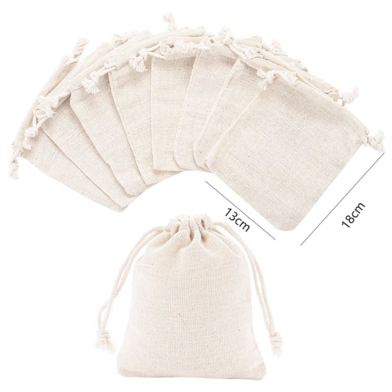 12pcs Small Cotton Drawstring Bags for Wedding Diy Craft Soaps Herbs