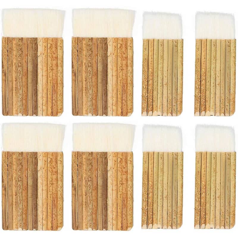 8 Pcs Bamboo Handle Hake Blender Brush for Kiln Wash, Watercolor