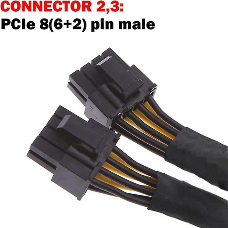 8pcs Gpu Pcie 8 Pin Female to Dual 2x 8 Pin(6+2) Male Pci Cable,20cm