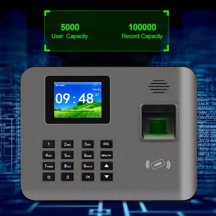 Realand AL325D Fingerprint Time Attendance with 2.4 inch Color Screen & ID Card Function & WiFi & Ba