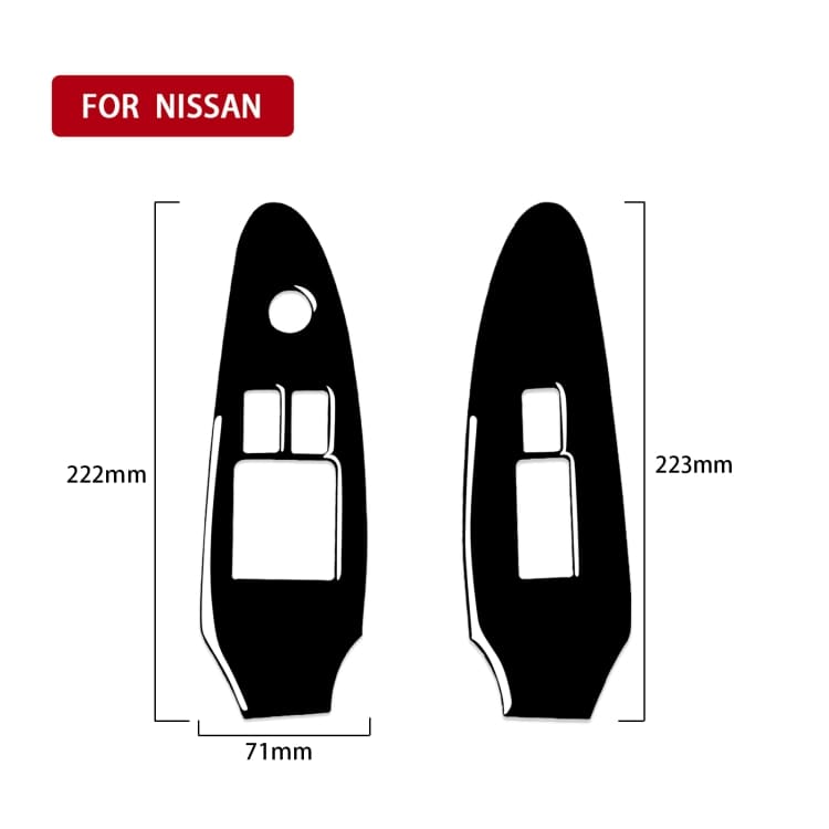 For Nissan 370Z Z34 2009- 2 in 1 Car Window Lift Panel Decorative Sticker, Left Drive (Black)