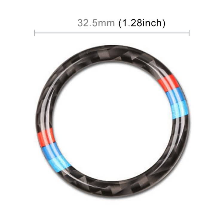 Car Carbon Fiber Soft Panel Engine Start Key Push Button Ring Trim Decorative Sticker for BMW E90 /