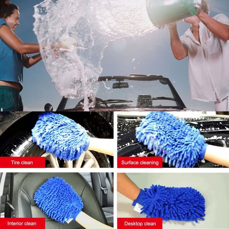 KANEED Microfiber Dusting Mitt Car Window Washing Home Cleaning Cloth Duster Towel Gloves (Random C
