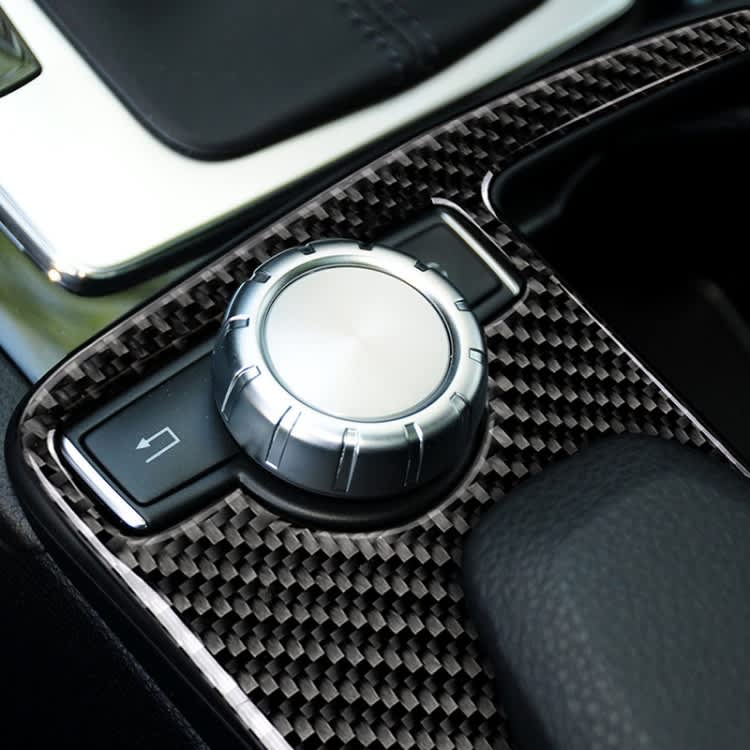 Car Carbon Fiber Left Drive Gear Position Panel Decorative Sticker for Mercedes-Benz W204 2007-2013