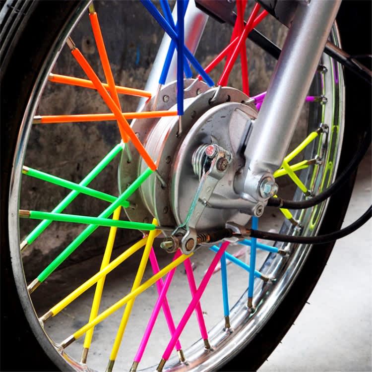 72 PCS 24cm Colorful Wheel Modified Spoke Skin Cover Wrap Kit for Pipe Motorcycle / Motocross / Bik