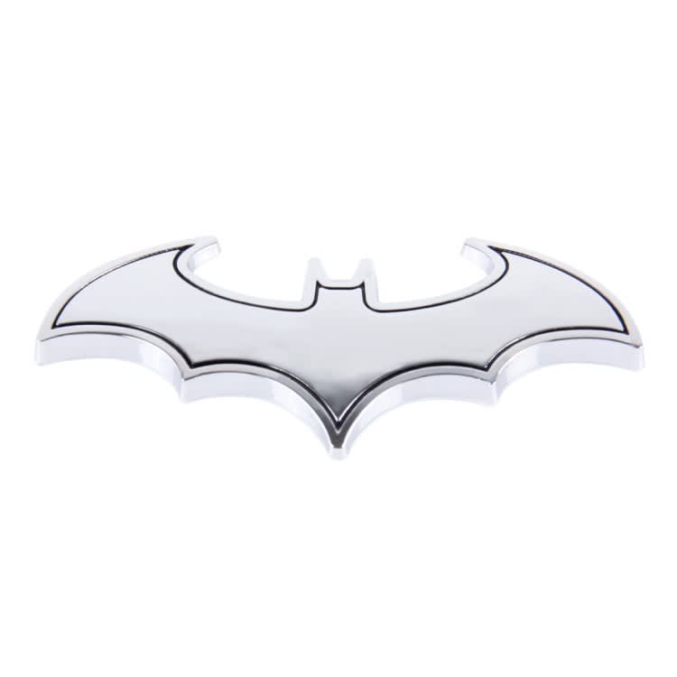 Bat Shape Shining Metal Car Free Sticker(Silver)