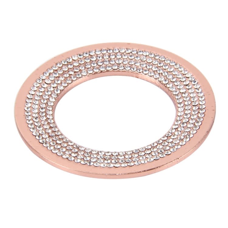 Car Aluminum Steering Wheel Decoration Ring with Diamonds For Volkswagen(Pink)