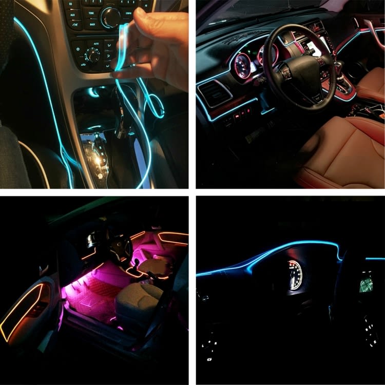 4m Cold Light Flexible LED Strip Light For Car Decoration(Fluorescent Green Light)