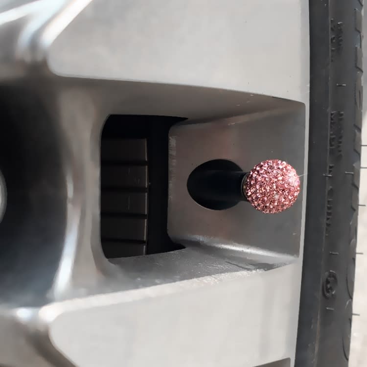 4 PCS Gas Cap Mouthpiece Cover Gas Cap Tire Cap Car Tire Valve Caps(Pink)