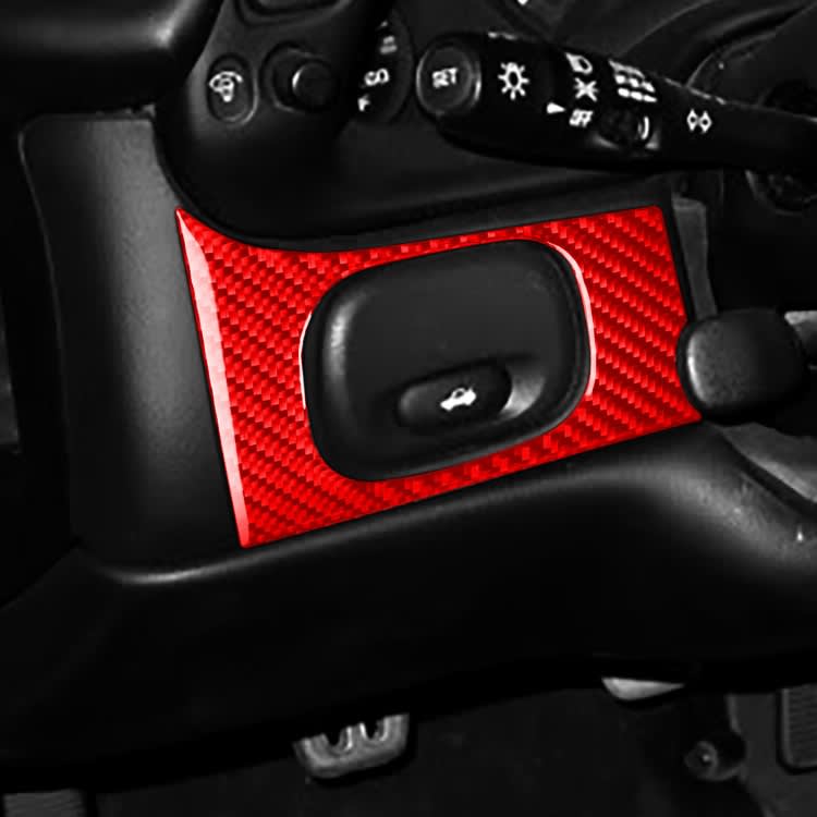 Carbon Fiber Car Headlight Switch Panel Sticker for Chevrolet Corvette C5 1998-2004, Left Drive(Red