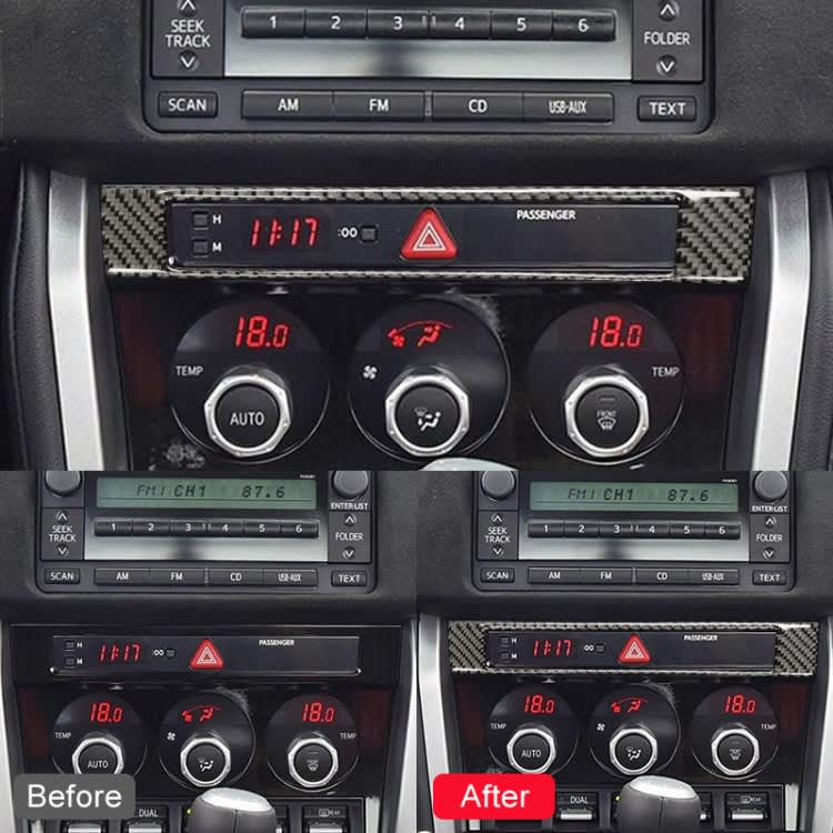 Car Carbon Fiber Central Control Clock Decorative Sticker for Subaru BRZ / Toyota 86 2013-2017, Lef