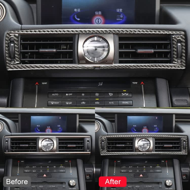 Car Carbon Fiber Central Control Air Outlet Decorative Sticker for Lexus IS250 2013-, Left Drive