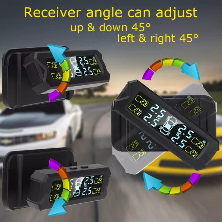 Car High Precision Solar Charging Tire Pressure Monitoring System TPMS, External Beep Sensor
