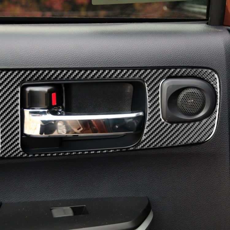 4 PCS / Set Carbon Fiber Car Door Inner Handle Decorative Sticker for Toyota Tundra 2014-2018, Left