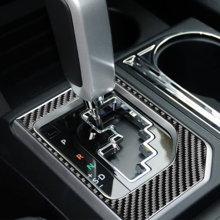 Carbon Fiber Car Gear Panel Decorative Sticker for Toyota Tundra 2014-2018, Left Right Driving Univ