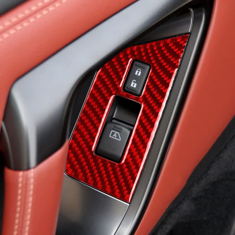 2 PCS / Set Carbon Fiber Car Window Lift Defogger Button Decorative Sticker for Nissan GTR R35 2008