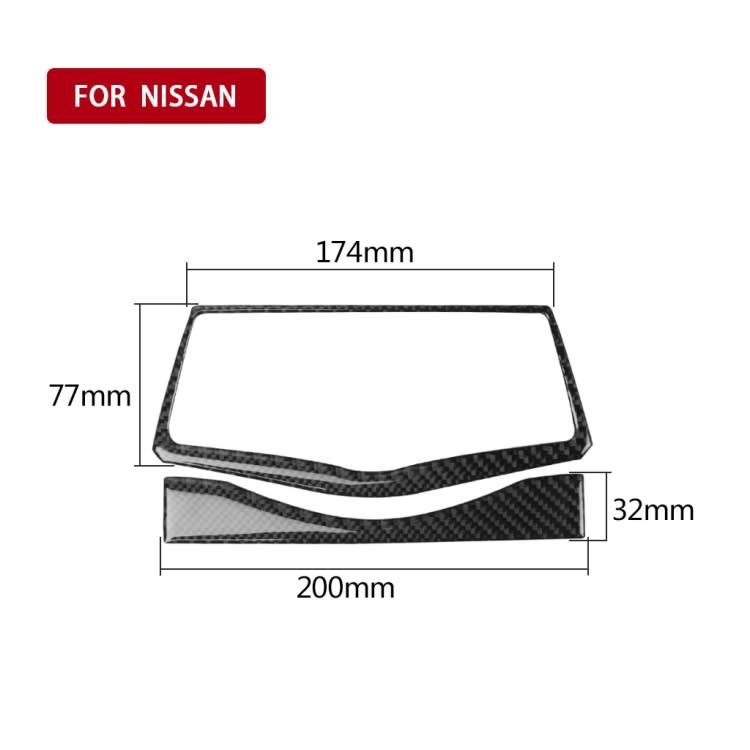 2 in 1 Car Carbon Fiber Multimedia Navigation Buttons Frame Decorative Sticker for Nissan 370Z Z34