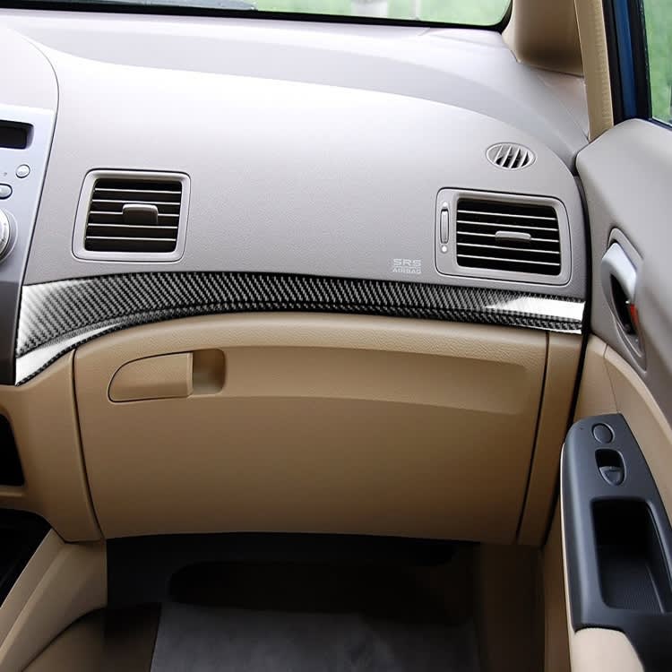 2 in 1 Car Carbon Fiber Front Passenger Seat Decorative Stripe for Honda Civic 8th Generation 2006-