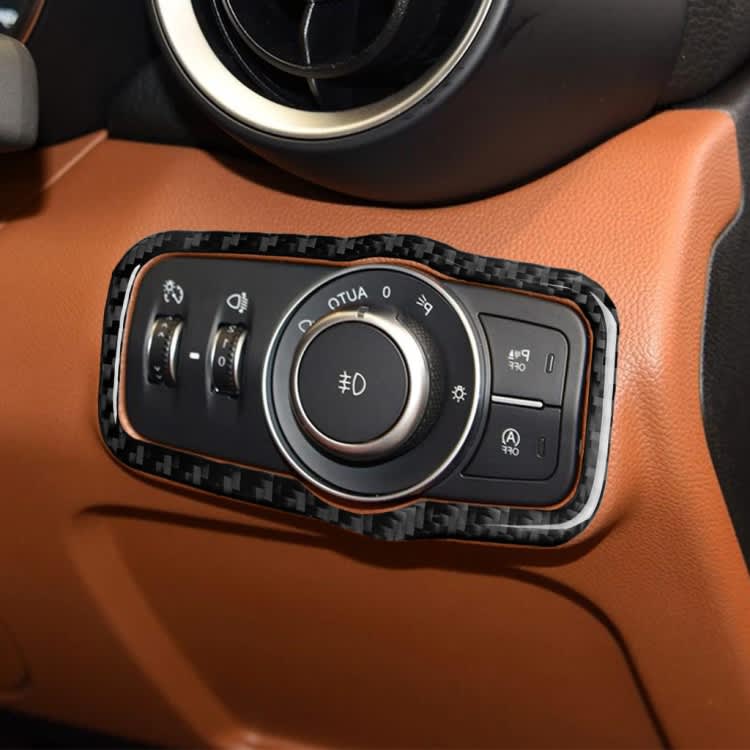 Car Carbon Fiber Headlight Switch Panel Decorative Sticker for Alfa Romeo Giulia 2017-2019, Right D