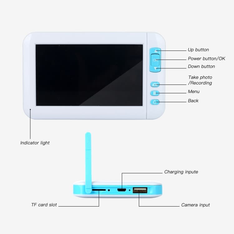 C01 4.3 Inch Screen Display HD1080P Visual Earspoon Endoscope with 6 LEDs, Diameter:3.9mm