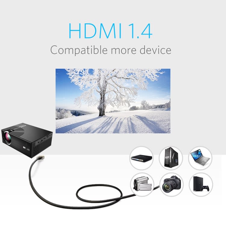 Cheerlux C7 1800 Lumens 800 x 480 720P 1080P HD WiFi Smart Projector, Support HDMI / USB / VGA / AV(